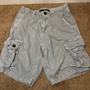 American Eagle Men’s Classic Cargo Shorts Size 30 Light Gray 100% Cotton